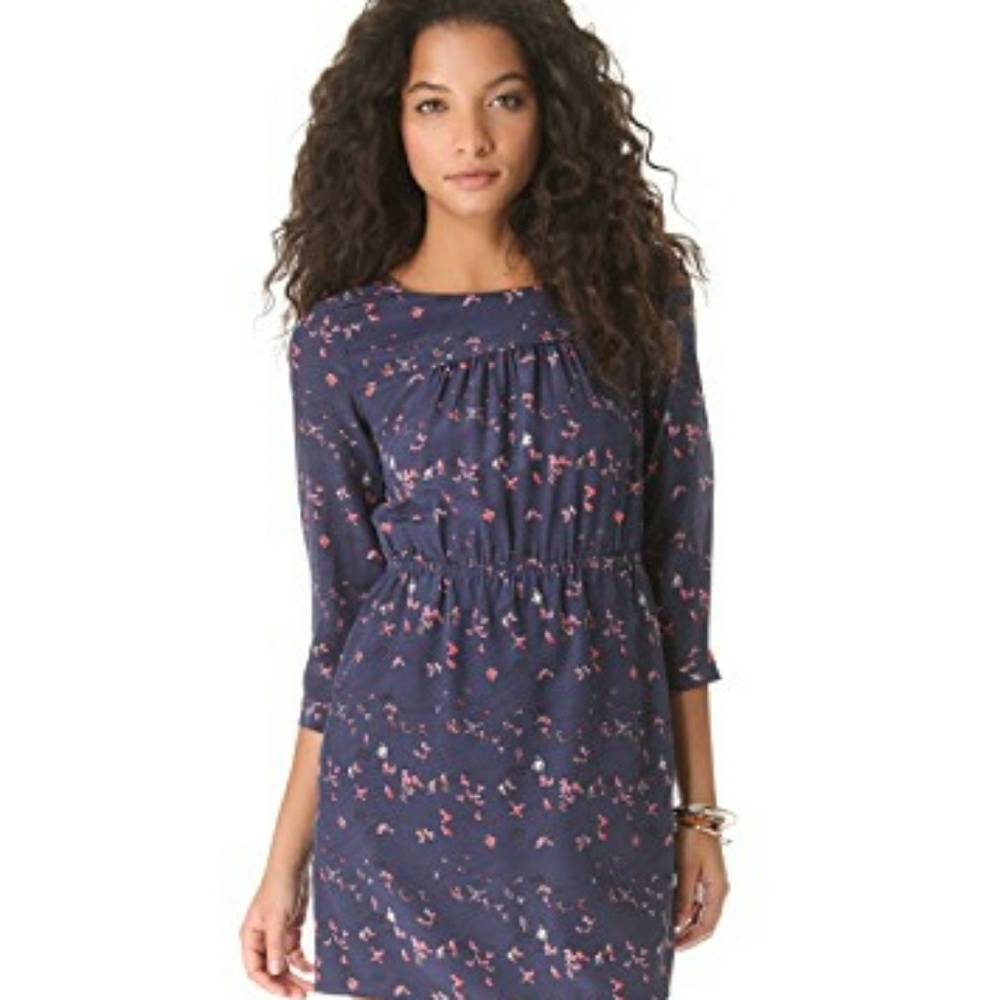 Madewell Silk Taylor Bird Dress 12, Excellent Condition, Pockets